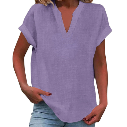 Women's Casual V-Neck Loose Fit Summer Blouse
