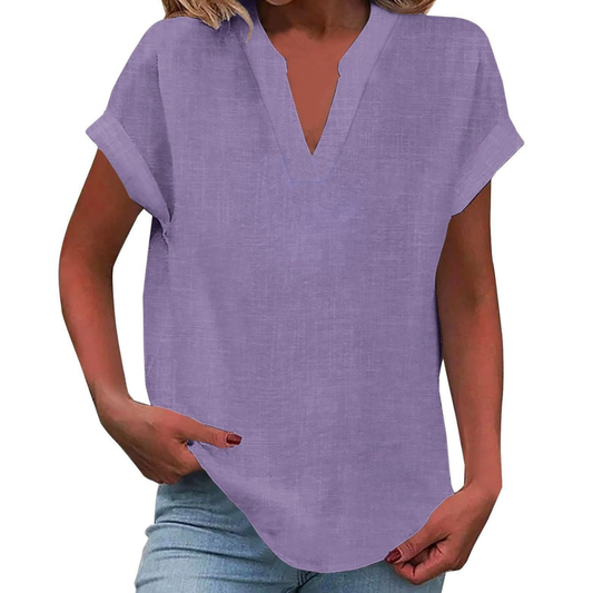 Women's Casual V-Neck Loose Fit Summer Blouse
