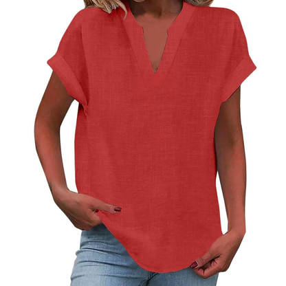 Women's Casual V-Neck Loose Fit Summer Blouse