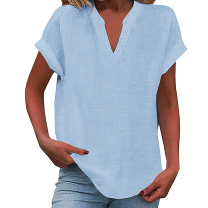 Women's Casual V-Neck Loose Fit Summer Blouse