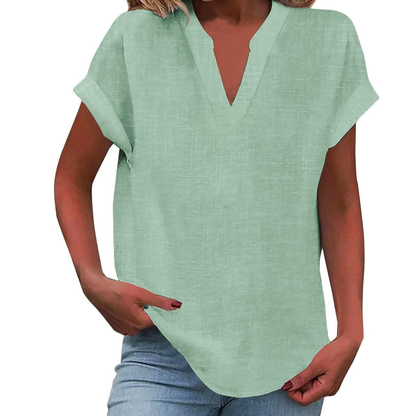 Women's Casual V-Neck Loose Fit Summer Blouse