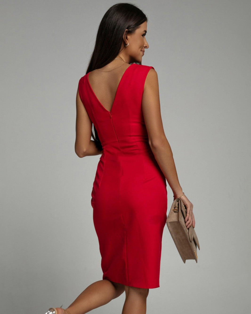 V-Neck Midi Dress for Women | Summer Casual Elegant