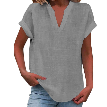 Women's Casual V-Neck Loose Fit Summer Blouse