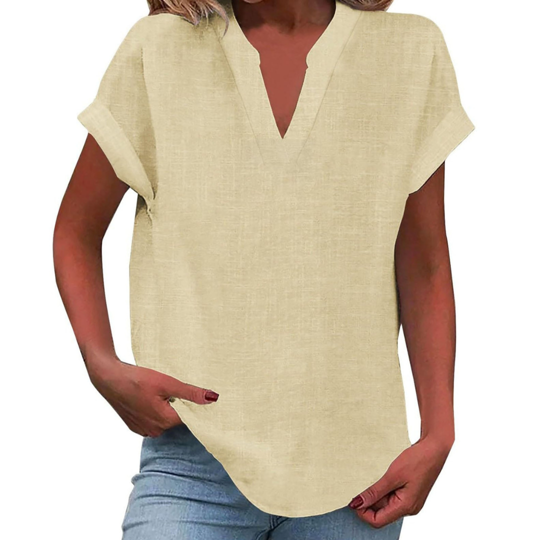 Women's Casual V-Neck Loose Fit Summer Blouse