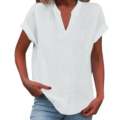Women's Casual V-Neck Loose Fit Summer Blouse