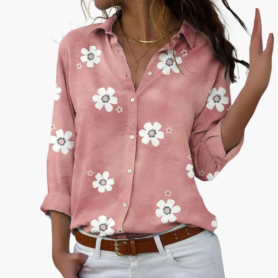 Women’s Casual Floral Button Up Blouse