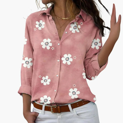 Women’s Casual Floral Button Up Blouse
