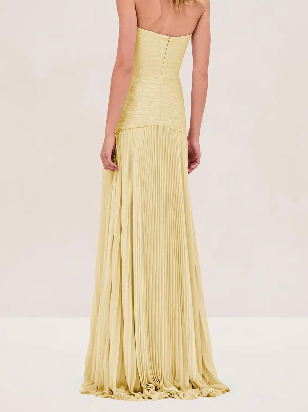 Ruby Strapless Pleated Maxi Dress for Women