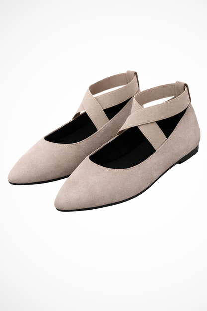 Women’s Pointed Toe Ballet Flats Cross Strap Mary Jane Shoes