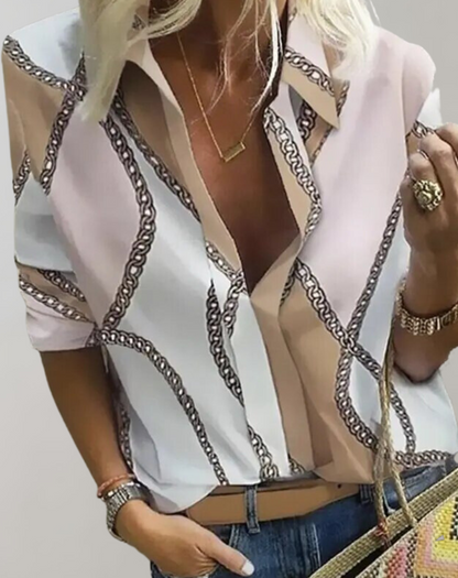 Women's Silk Chain Pattern Blouse