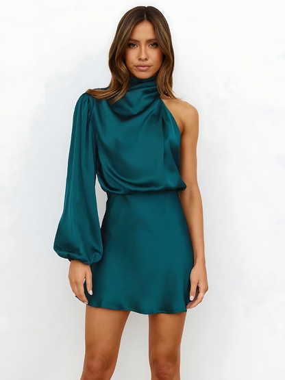 Elegant Satin One-Shoulder Evening Dress