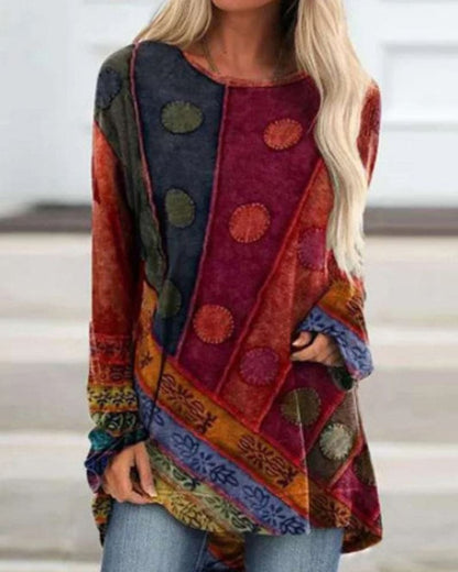 Amelie Retro Ethnic Off-Shoulder Top Women