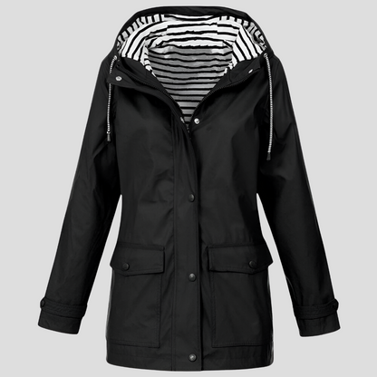 Women’s Hooded Waterproof Jacket with Front Pockets