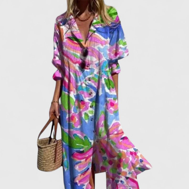 Paula Boho Maxi Dress for Women - Elegant Flowy Style