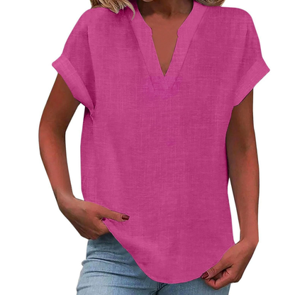Women's Casual V-Neck Loose Fit Summer Blouse