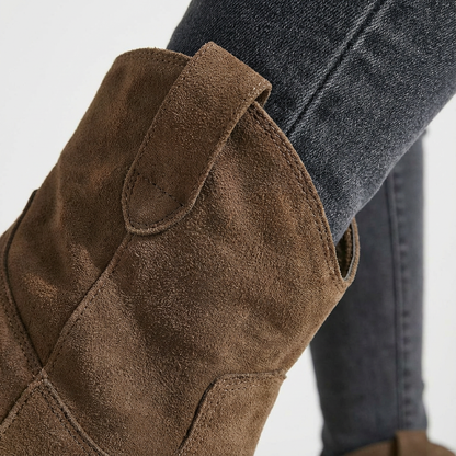 Stylish Women’s Western Ankle Boots with Block Heel