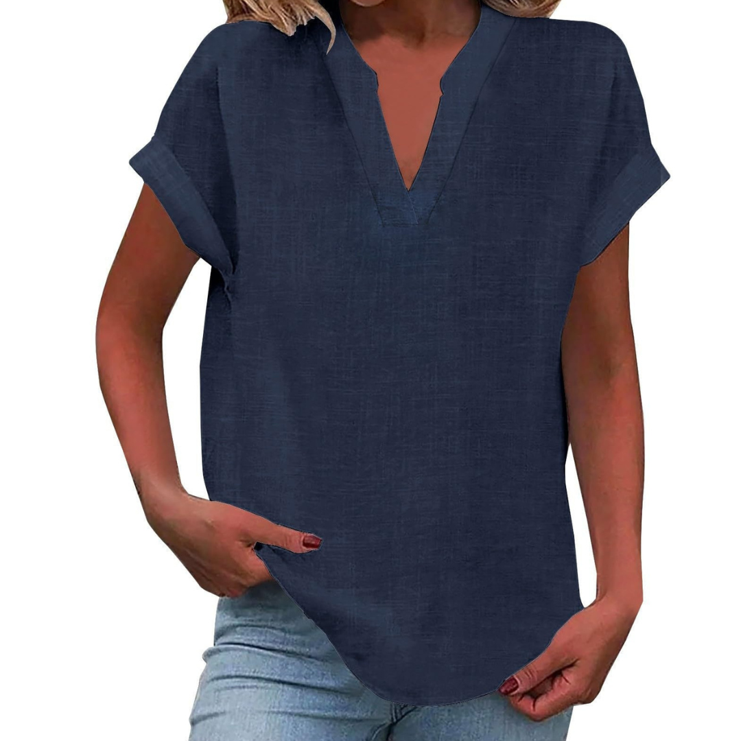 Women's Casual V-Neck Loose Fit Summer Blouse
