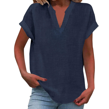 Women's Casual V-Neck Loose Fit Summer Blouse