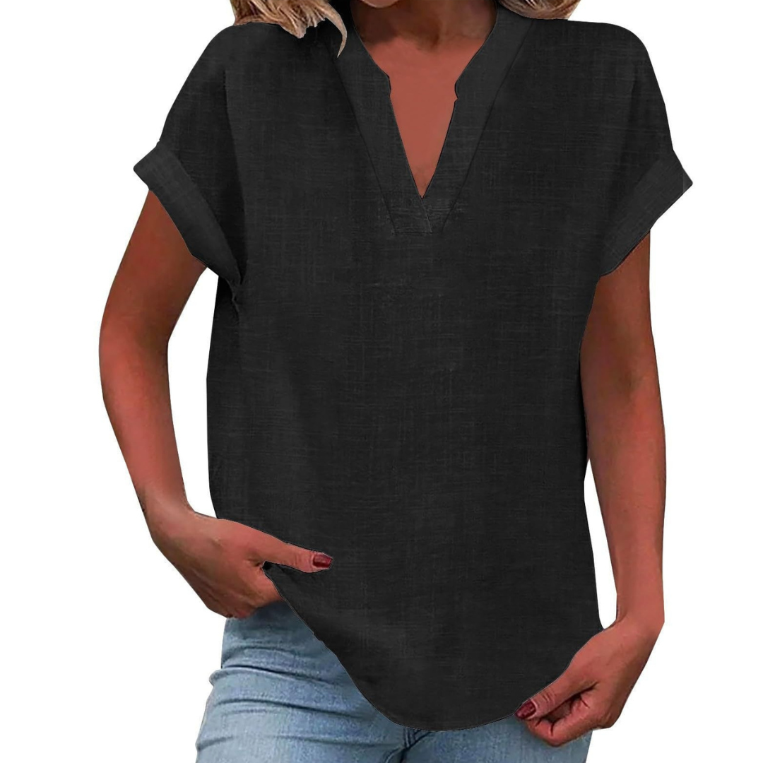 Women's Casual V-Neck Loose Fit Summer Blouse
