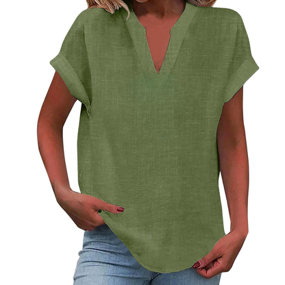 Women's Casual V-Neck Loose Fit Summer Blouse