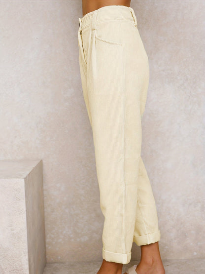 Relaxed High Waist Casual Trousers for Women