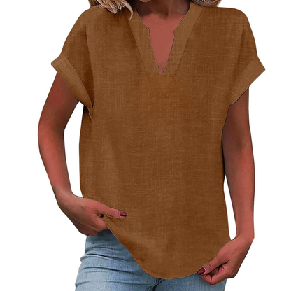 Women's Casual V-Neck Loose Fit Summer Blouse