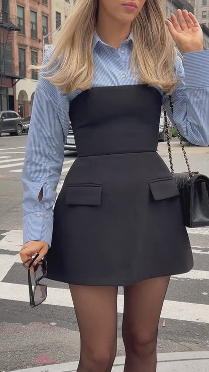 Women's Strapless Dress with Chic Elegant Neckline