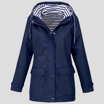 Women’s Hooded Waterproof Jacket with Front Pockets