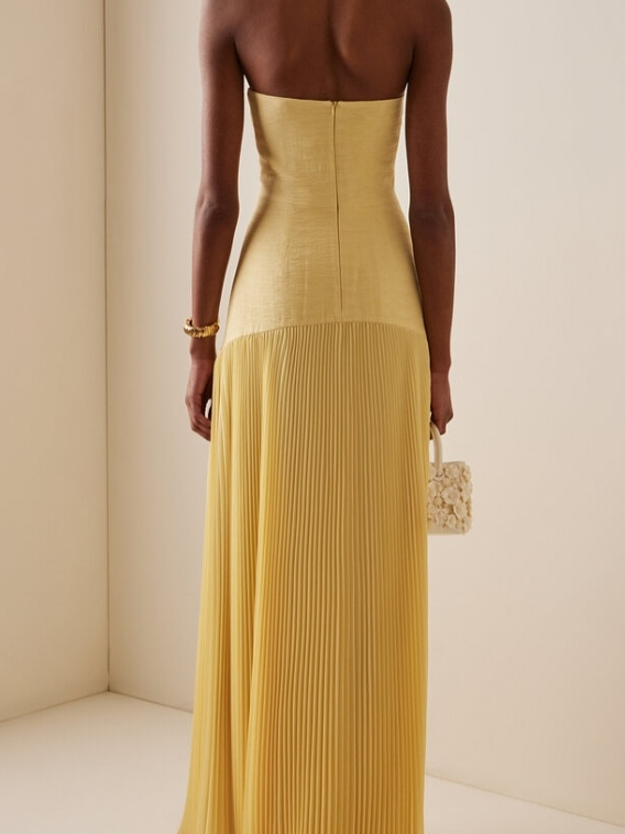 Ruby Strapless Pleated Maxi Dress for Women
