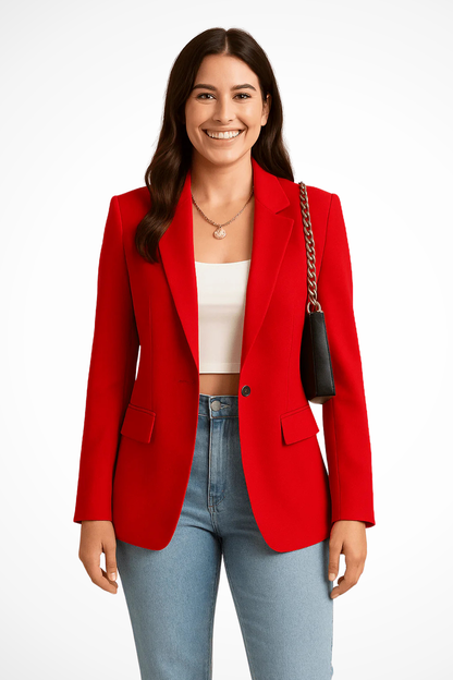 Classic Tailored Blazer for Women with Elegant Structured Fit
