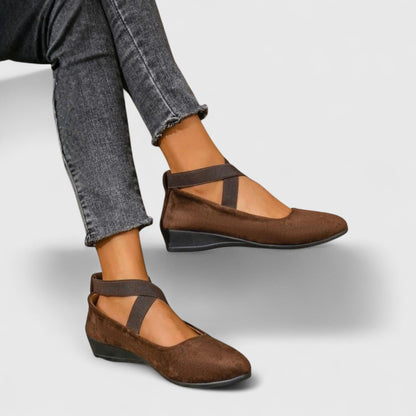 Women's Orthopedic Wedge Sandals with Adjustable Cross Straps