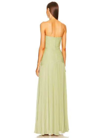 Ruby Strapless Pleated Maxi Dress for Women
