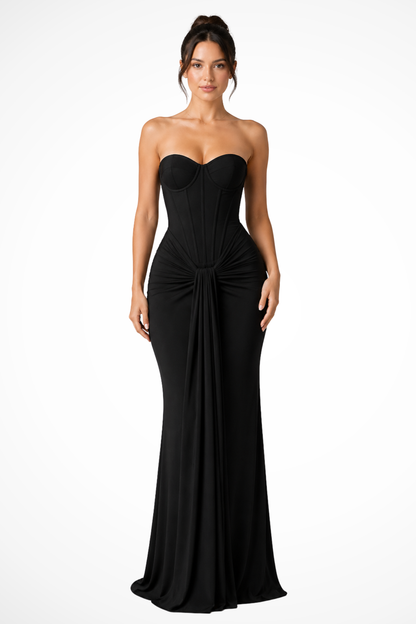 Women’s Sweetheart Neck Mermaid Gown with Draped Corset Bodice