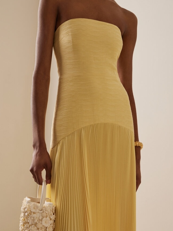 Ruby Strapless Pleated Maxi Dress for Women