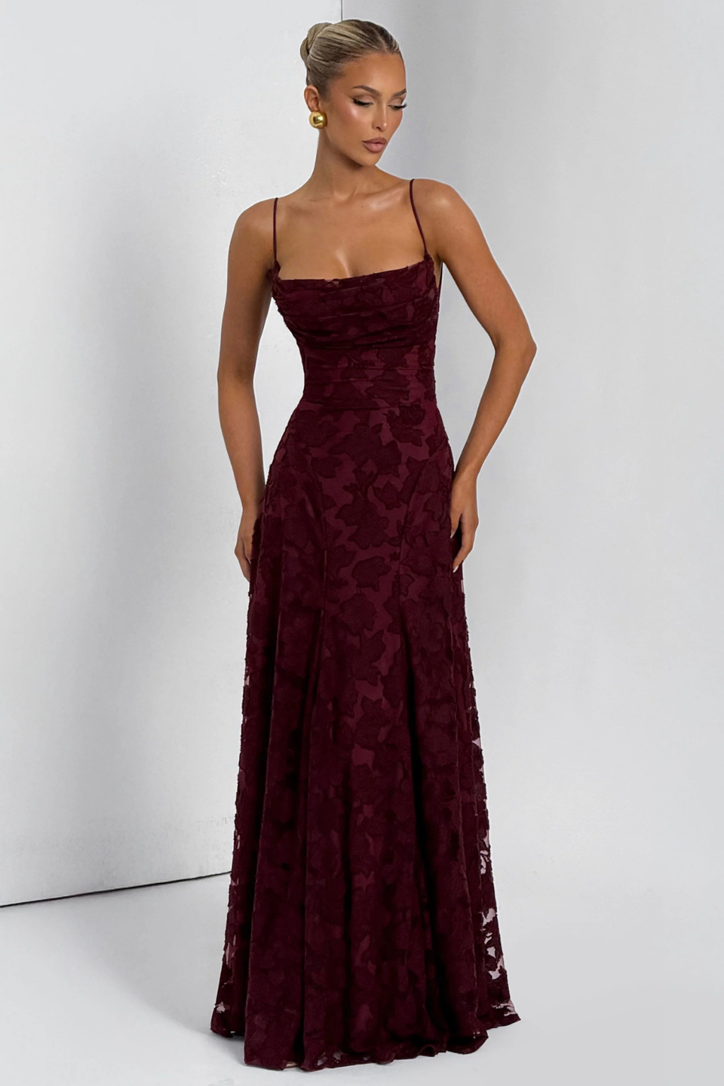 Women’s Floral Lace Mermaid Maxi Dress for Formal Occasions