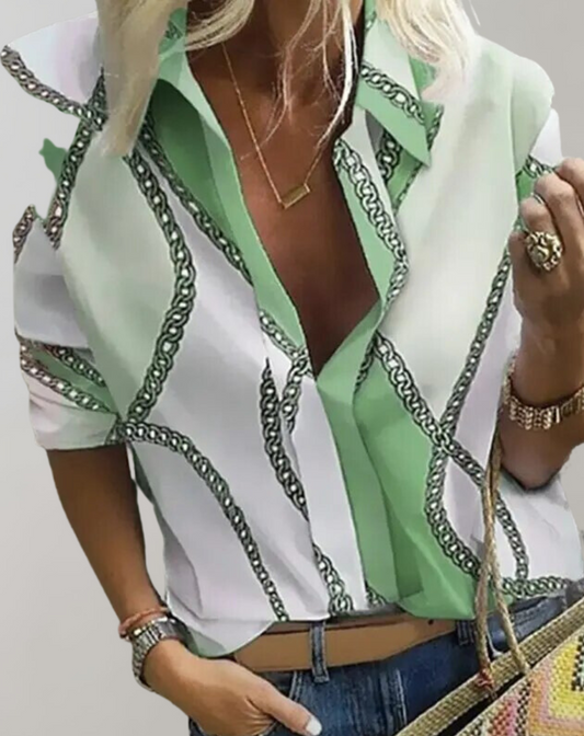 Women's Silk Chain Pattern Blouse
