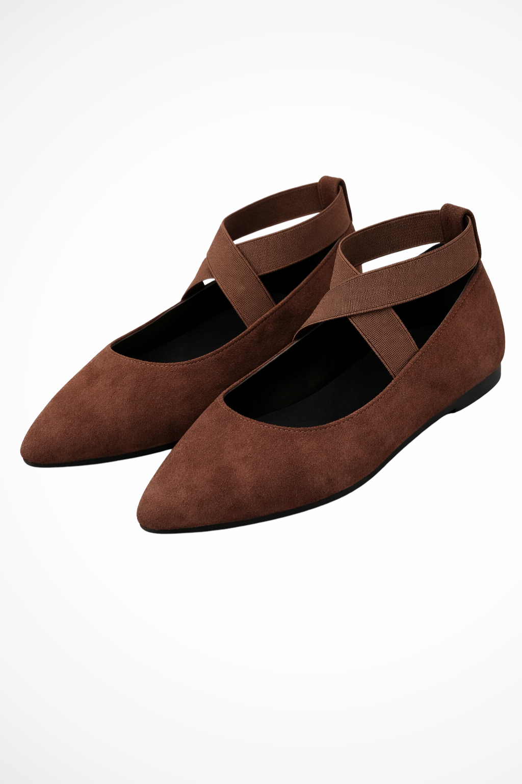 Women’s Pointed Toe Ballet Flats Cross Strap Mary Jane Shoes
