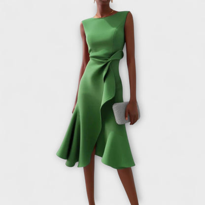Sheila Draped Asymmetric Midi Dress for Women