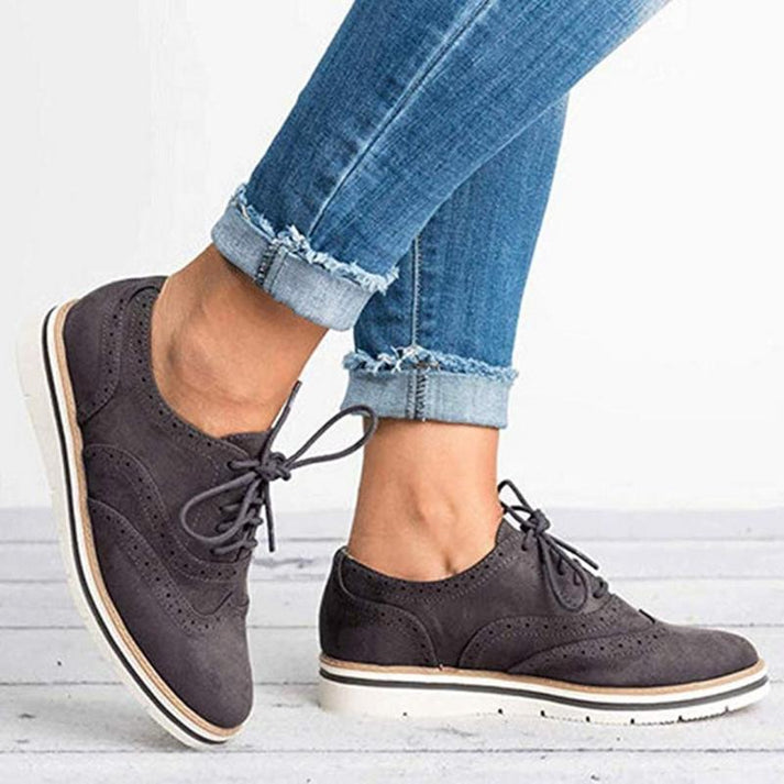 Women’s Lace-Up Oxford Sneakers with Brogue Detailing