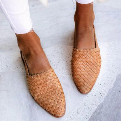 Woven Slip-On Flat Mules for Women