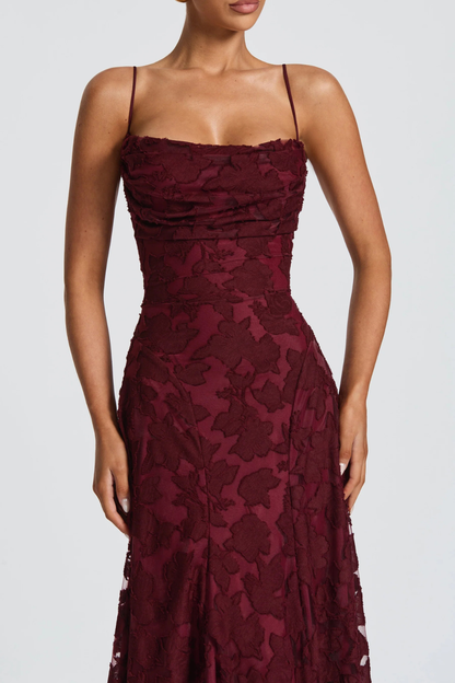 Women’s Floral Lace Mermaid Maxi Dress for Formal Occasions