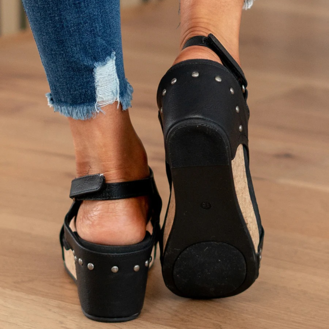 Cut-Out Wedge Open-Toe Sandals for Women