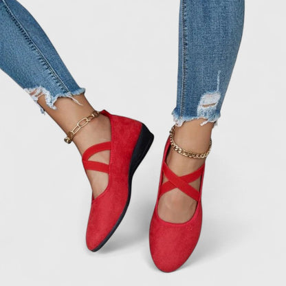 Women's Orthopedic Wedge Sandals with Adjustable Cross Straps