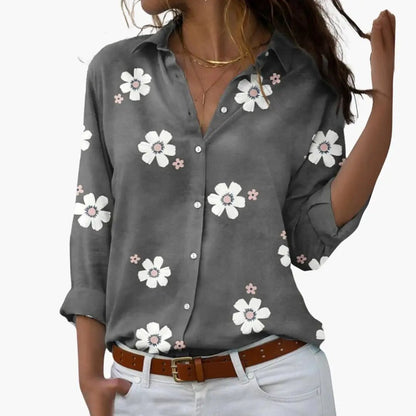 Women’s Casual Floral Button Up Blouse