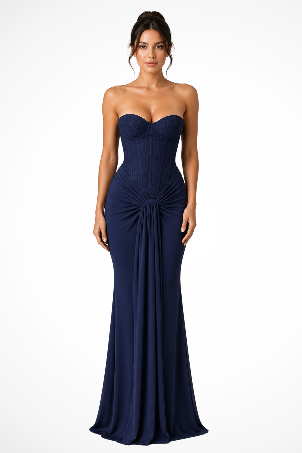 Women’s Sweetheart Neck Mermaid Gown with Draped Corset Bodice