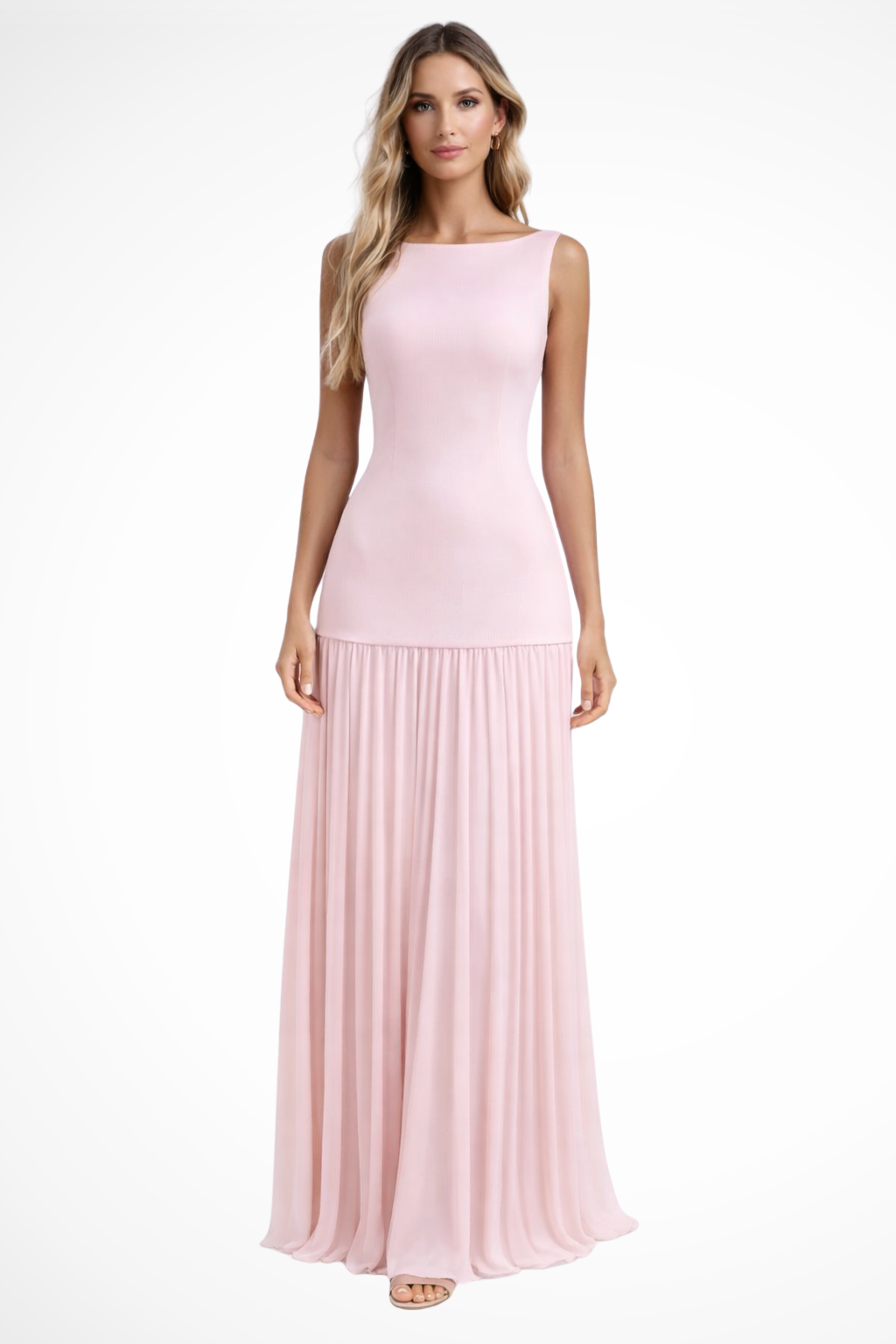 Elegant Pleated Women Maxi Dress