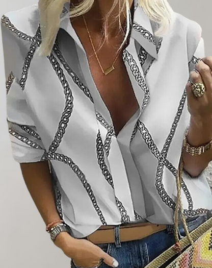 Women's Silk Chain Pattern Blouse