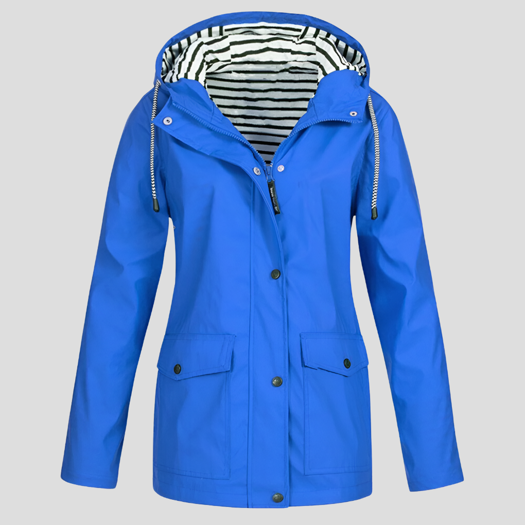 Women’s Hooded Waterproof Jacket with Front Pockets