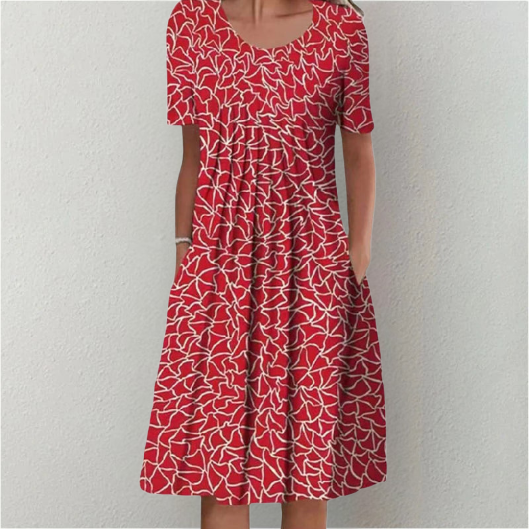 Women's Casual Floral Style Print Midi Dress