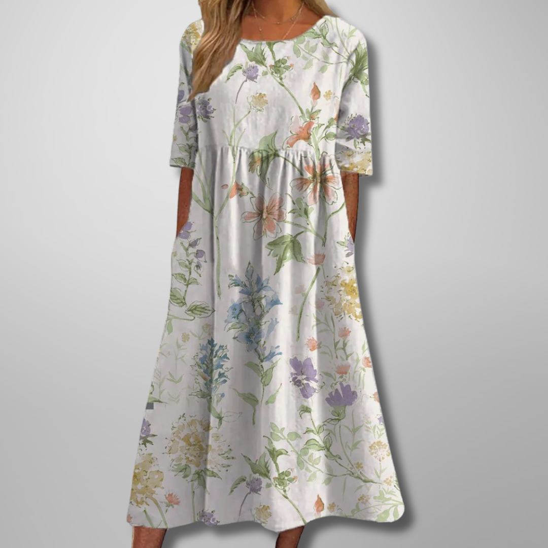 Soft Flowing Floral Midi Dress